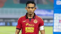 Rizky Ridho&nbsp;saat Persija Jakarta bertanding melawan Semen Padang pekan ke-30 Liga 1 2024/2025 di Stadion Pakansari, Kabupaten Bogor, Minggu (27/4/2025). (Bola.com/Abdul Aziz)