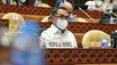 Menteri Perhubungan Budi Karya Sumadi mengikuti rapat kerja dengan Komisi V DPR di Kompleks Parlemen, Senayan, Jakarta, Selasa (13/12/2022). Rapat tesebut membahas kesiapan infrastruktur dan transportasi terkait Libur Natal 2022 dan Tahun Baru 2023. (Liputan6.com/Angga Yuniar)