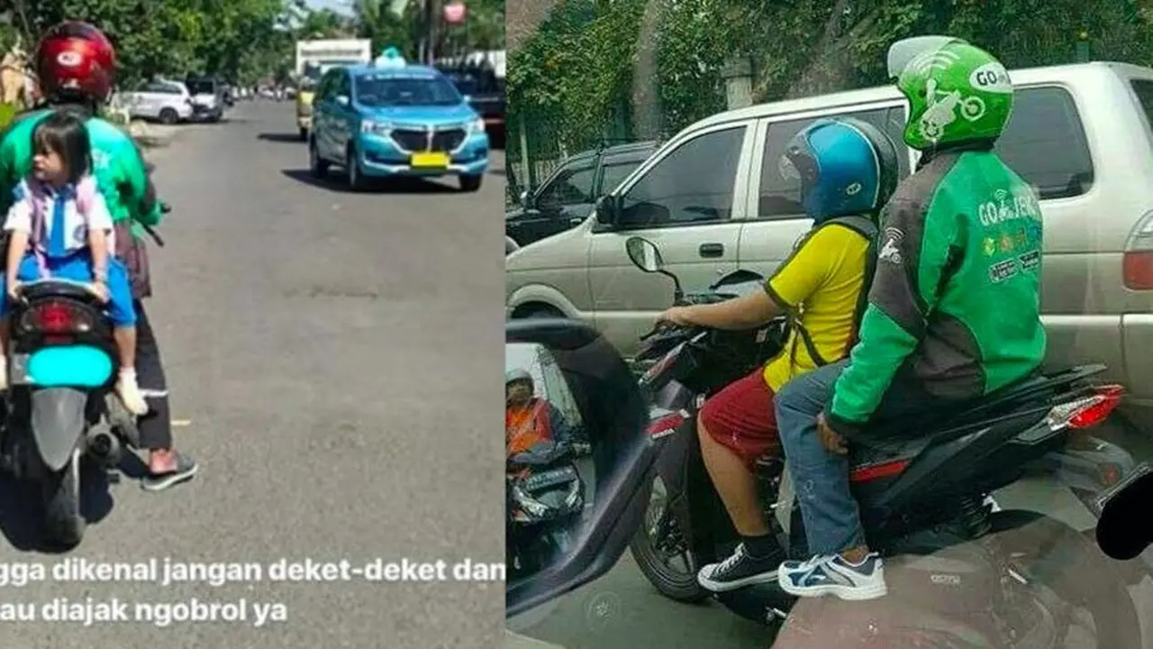 Tingkah penumpang ojol yang masih bocah (brilio.net)