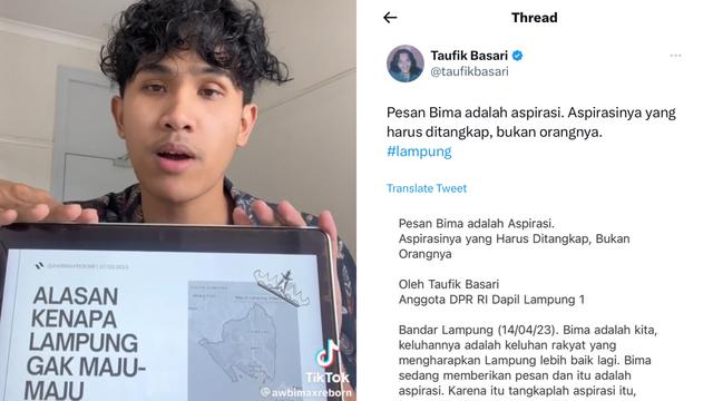 Anggota DPR RI Dapil Lampung 1 Taufik Basari Ikut Angkat Bicara Soal Video Viral Awbimax Reborn atau Bima Yudho Saputro