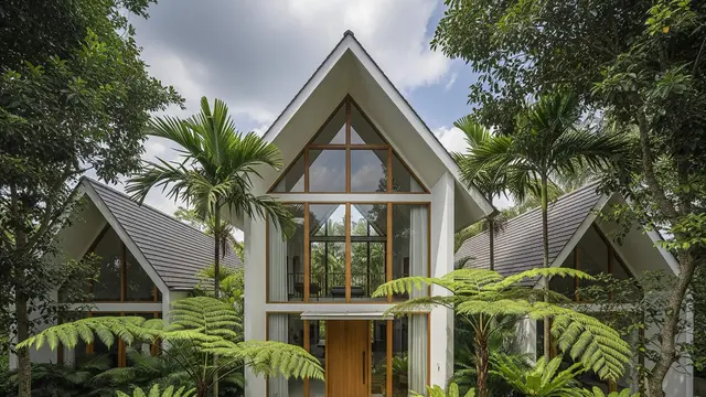 desain rumah 1 lantai tapi kelihatan tingkat