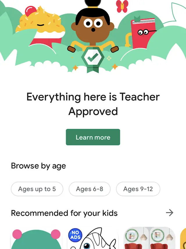Konten yang sesuai usia anak/dok. Google
