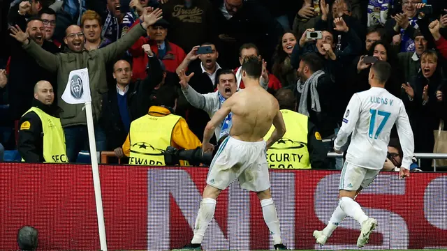 Puas Cetak Gol Lewat Penalti, Cristiano Ronaldo Pamer Otot