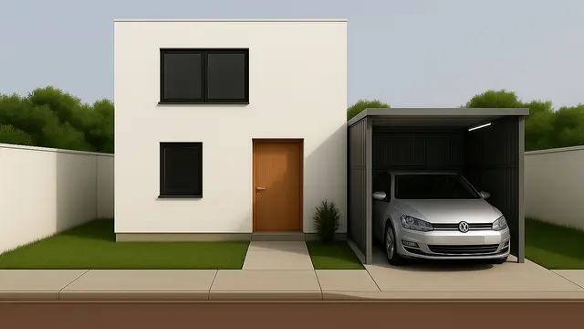 Model Rumah dengan Garasi Tersembunyi/via AI