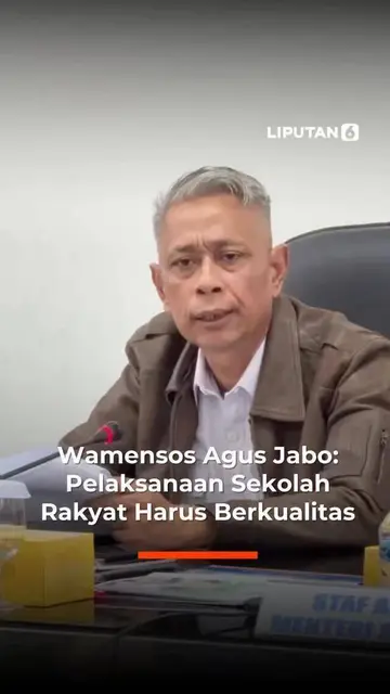 Wamensos Agus Jabo: Pelaksanaan Sekolah Rakyat Harus Berkualitas