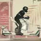 Polisi Dubai menggunakan sepeda motor terbang. (Hoversurf Official)