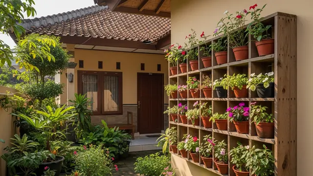 Kebun Dinding dari Rak Sepatu Bekas