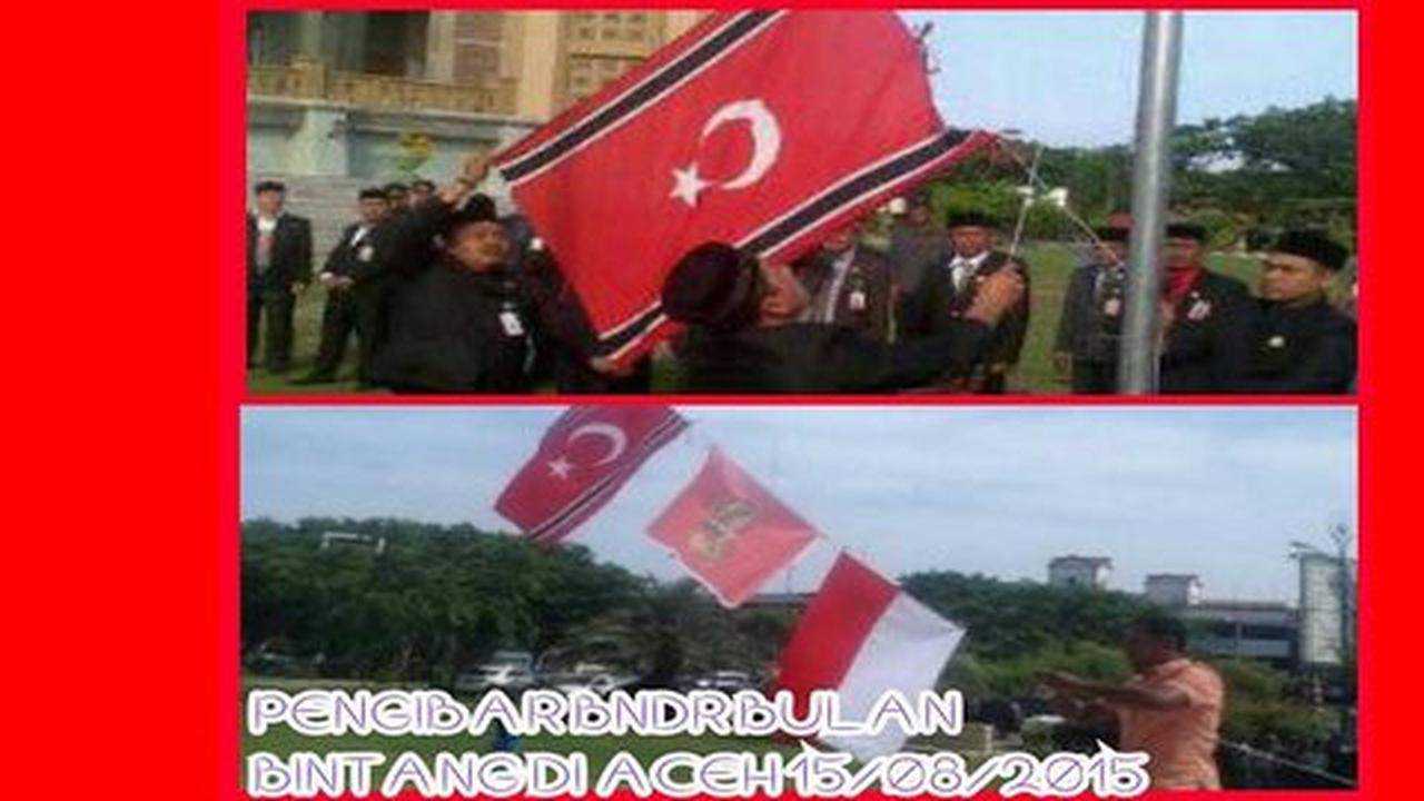 Anggota DPRK kibarkan bendera bintang bulan di Lhokseumawe