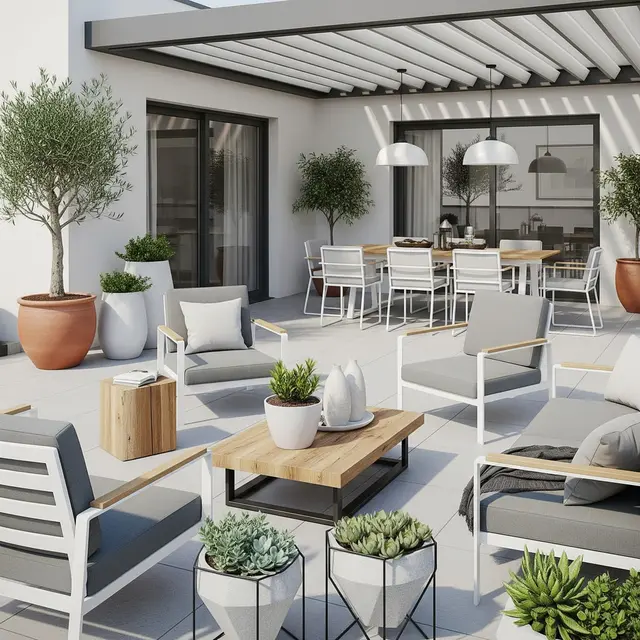 Model Teras Rumah Minimalis yang Nyaman untuk Aktivitas Keluarga (Image by Gemini AI)