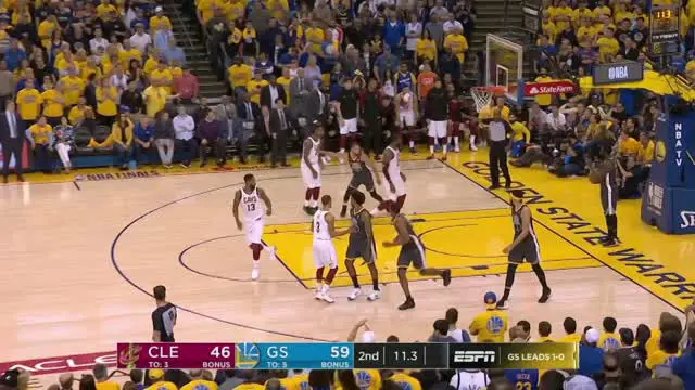 Berita video game recap NBA 2017-2018 antara Golden State Warriors  melawan Cleveland Cavaliers dengan skor 122-103.