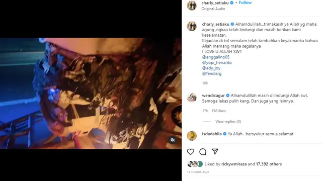 Kronologi Charly Setia Band Alami Kecelakaan di Tol, Mobil Ringsek