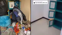 Kondisi Terbaru Kamar Kos Cewek yang Penuh Sampah. (Sumber: TikTok/ @akuinezaryns)