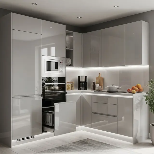 Dapur Modern 2x2 Meter Rumah Type 36 dengan Kitchen Set Modular Full Storage