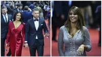 Pilar Rubio (kiri) dan Antonella Roccuzzo, saat datang di perhelatan FIFA Ballon d'Or 2015, di Kongresshaus, Zurich, Swiss, Selasa (13/1/2016) dini hari WIB. Kedua wanita ini menjadi magnet publik setelah tampil dengan stelan gaun yang mempertontonkan kes