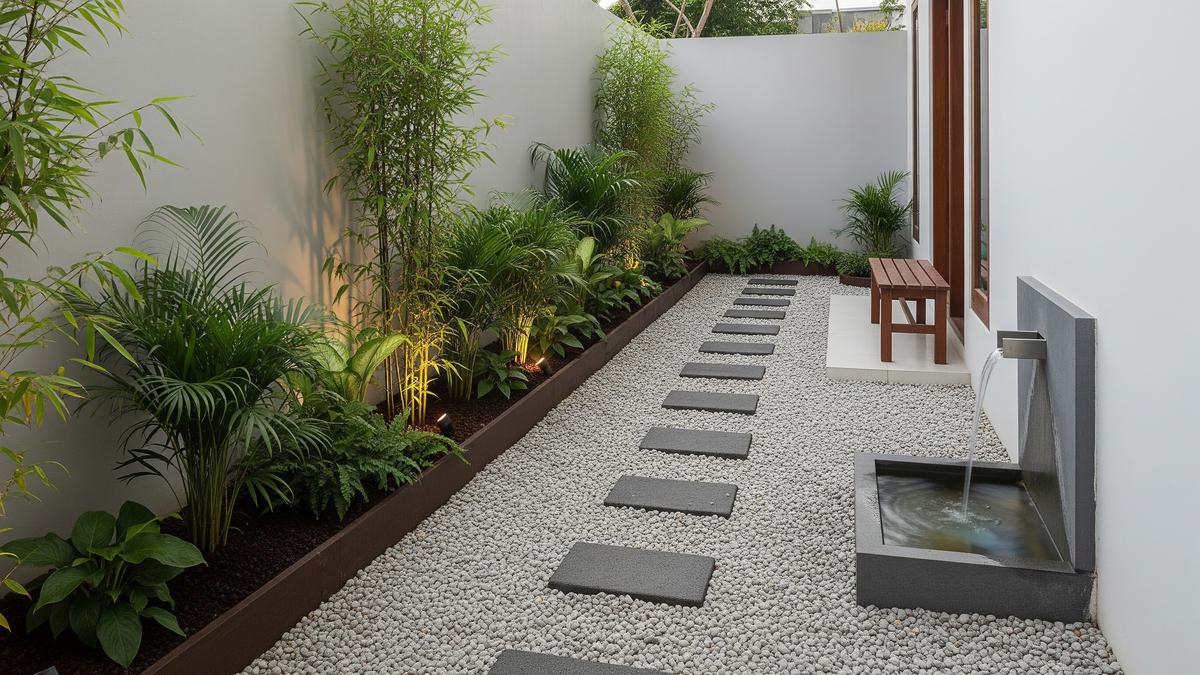 7 Ide Taman Belakang Rumah dengan Kerikil untuk Lahan Sempit, Modern dan Minim Perawatan