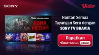 Vidio bekerja sama dengan Sony untuk menghadirkan aplikasi Vidio pada berbagai seri TV Sony, yang telah dimulai sejak 18 Oktober 2024. (Vidio/Sony Mix Contents)