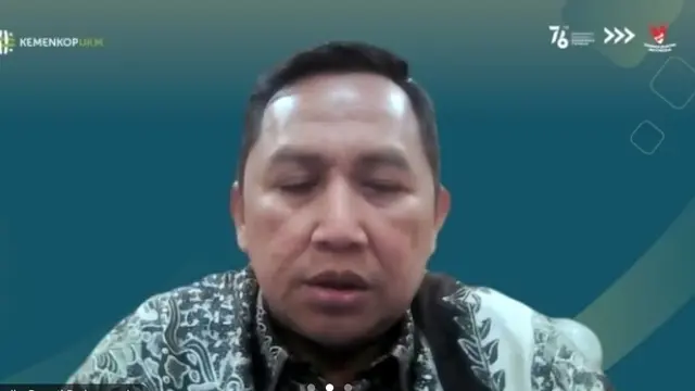 Deputi Bidang Perkoperasian KemenKopUKM, Ahmad Zabadi dalam Konferensi Pers Terkait Koperasi Bermasalah, Rabu (25/5/2022).