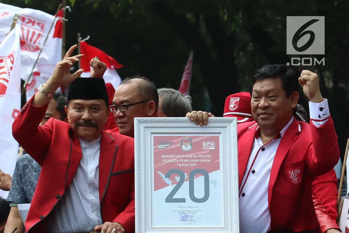 PKPI Mengarak Nomor Urut Peserta Pemilu