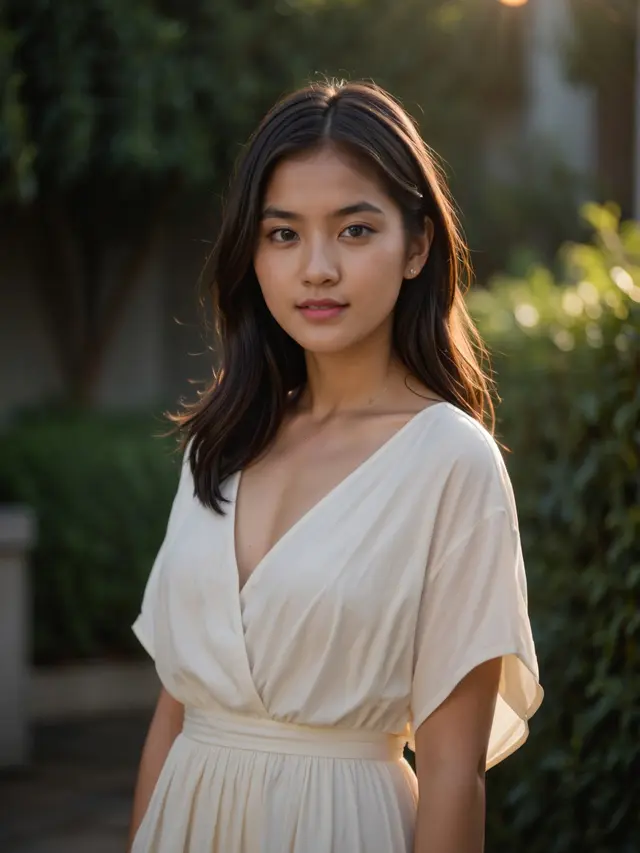 Gaun Pesta V-Neck Minimalis
