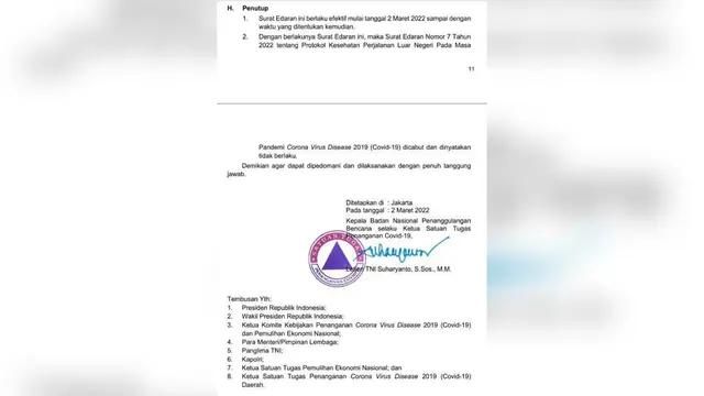 Kalimat lengkap dibagian penutup surat edaran tersebut