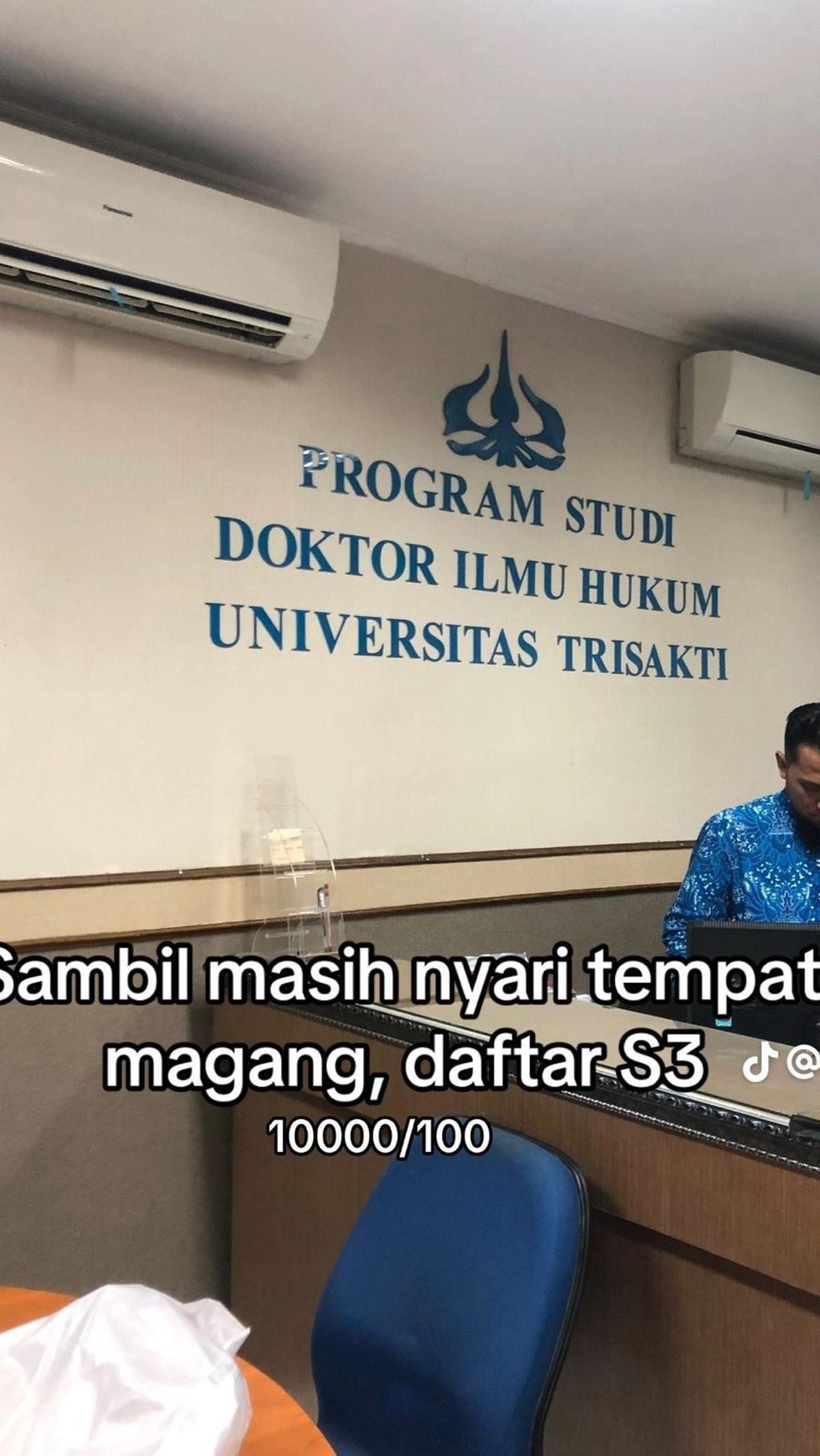 Sembari mencari tempat magang, ia pun mendaftar S3.