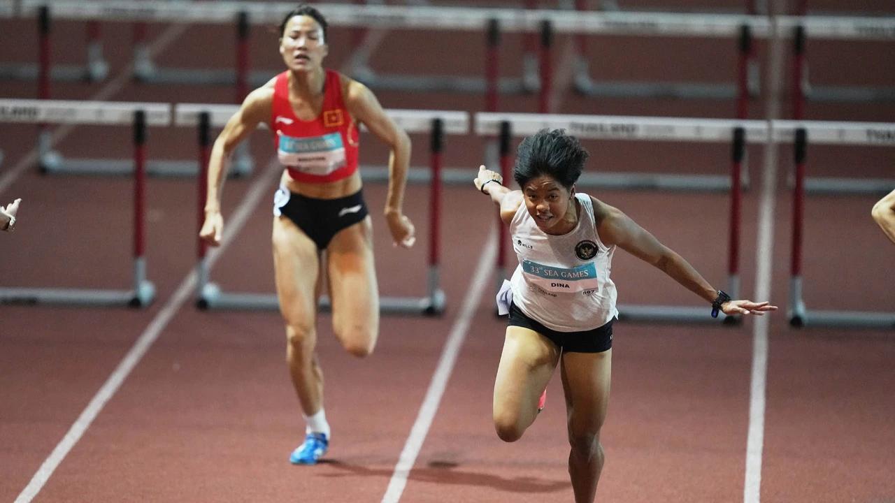 FOTO: Dina Aulia Persembahkan Emas Lari Gawang 100 Meter Putri  di SEA Games 2025