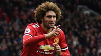 Marouane Fellaini. Manchester United mengikatnya dari Everton di deadline day musim panas 2013/2014, 2 September 2013. Selama lima setengah musim bersama Setan Merah, ia tampil dalam 177 laga dengan mencetak 22 gol. (Foto: AFP/Paul Ellis)