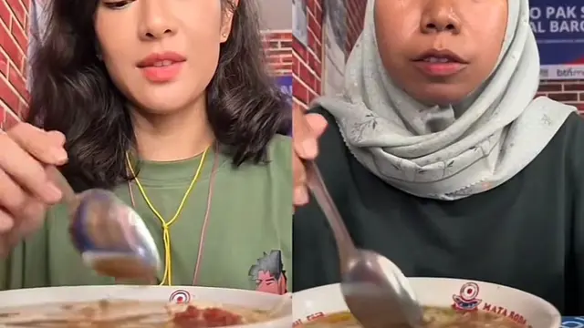 Viral Seorang Wanita Tirukan Gaya Dian Sastro Makan Soto, Dipuji Mirip Banget Ekspresinya (credit: TikTok.com/ @ocharosyita).