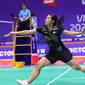 Gregoria Mariska Tunjung disingkirkan wakil India&nbsp;Malvika Bansod pada babak 32 besar China Open 2024. Tunggal putri Indonesia itu kalah 24-26 dan 19-21 di&nbsp;Olympic Sports Center Gymnasium, Rabu (18/9/2024). (foto: PP PBSI)