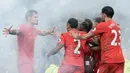Liverpool memipin klasemen sementara klub Premier League dengan torehan gol terbanyak hingga dengan total 41 gol. (AFP/Oli Scarff)