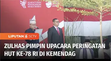 Menteri Perdagangan Zulkifli Hasan menjadi inspektur upacara peringatan Hari Ulang Tahun Kemerdekaan Republik Indonesia di lingkungan Kementerian Perdagangan, kawasan Gambir Jakarta Pusat.
