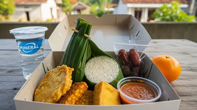 Nasi Timbel Tahu Tempe dan Sambal Kacang
