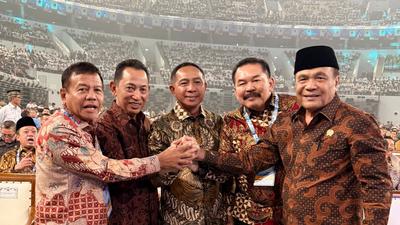 Momen Kapolri hingga Jaksa Agung Berfoto Salam Komando di Harkopnas 2026