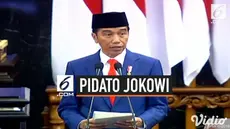 Presiden Jokowi menyampaikan Nota Keuangan dan RAPBN 2020 di Gedung DPR, Jakarta, Jumat (16/8/2019). Dalam pidatonya, Jokowi memamerkan angka pengangguran yang turun dan angka kemiskinan terendah dalam sejarah.