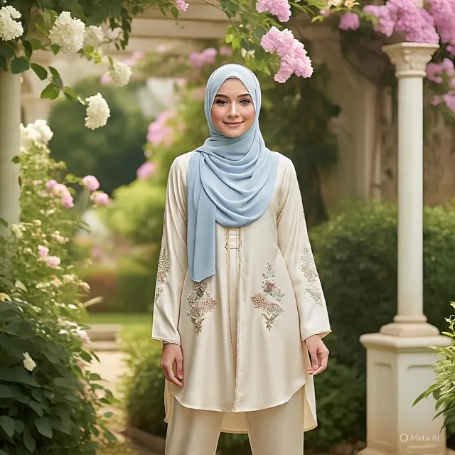 Ilustrasi Tunik Calaya + Celana Hitam (Ilustrasi by AI)