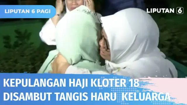 Tangis haru mewarnai kedatangan ratusan jemaah haji kloter 18 di Kantor Kementerian Agama Kabupaten Tangerang, Kecamatan Tigaraksa, Banten. Dari 383 jemaah haji, satu orang di antaranya meninggal dunia.