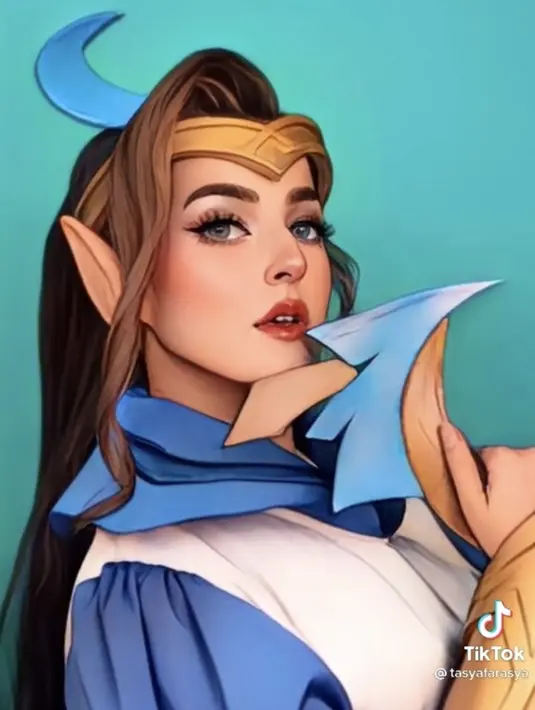 Terlihat sangat unreal! Tasya Farasya tampil bagaikan hero di permainan zaman sekarang (tiktok/tasyafarasya)