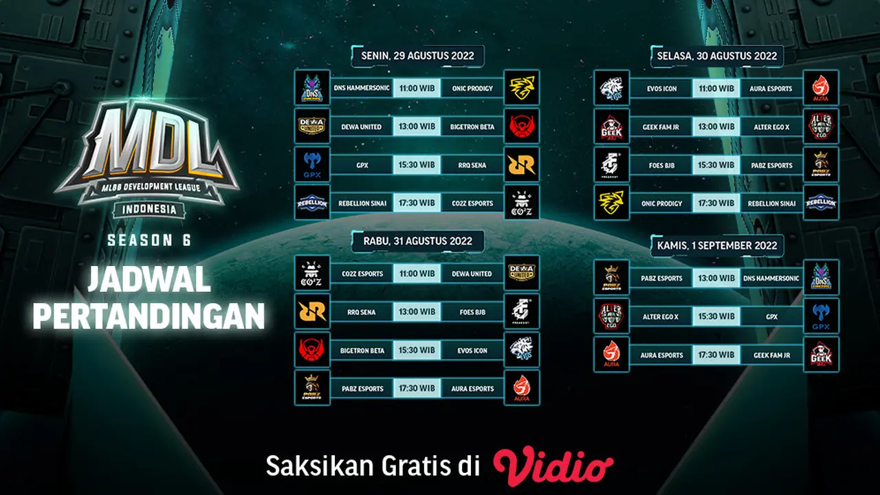 Saksikan Live Streaming MDL Indonesia Season 6 Pekan Keempat di Vidio, 29 September - 1 Agustus 2022