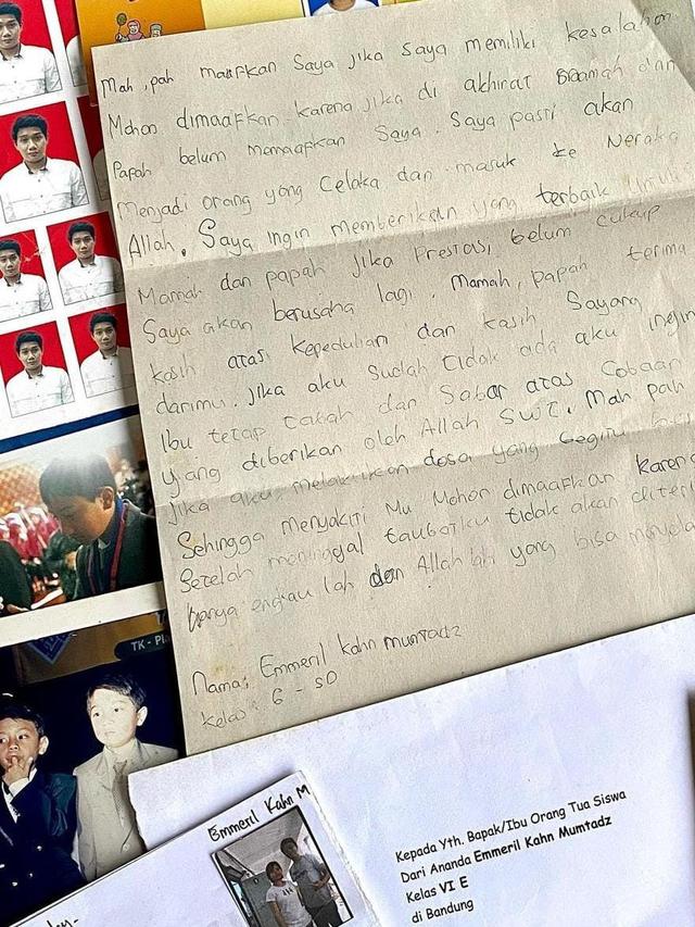 Setahun Kepergian Anaknya, Istri Ridwan Kamil Menangis Temukan Surat Eril Saat Kelas 6 SD