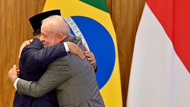 Presiden Prabowo Subianto dan Presiden Brasil Luiz Inácio Lula da Silva.