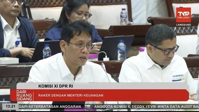Menteri Keuangan Purbaya Yudhi Sadewa dalam Rapat Kerja dengan Komisi XI DPR, Senin (6/4/2026). (Liputan6.com/Arief)