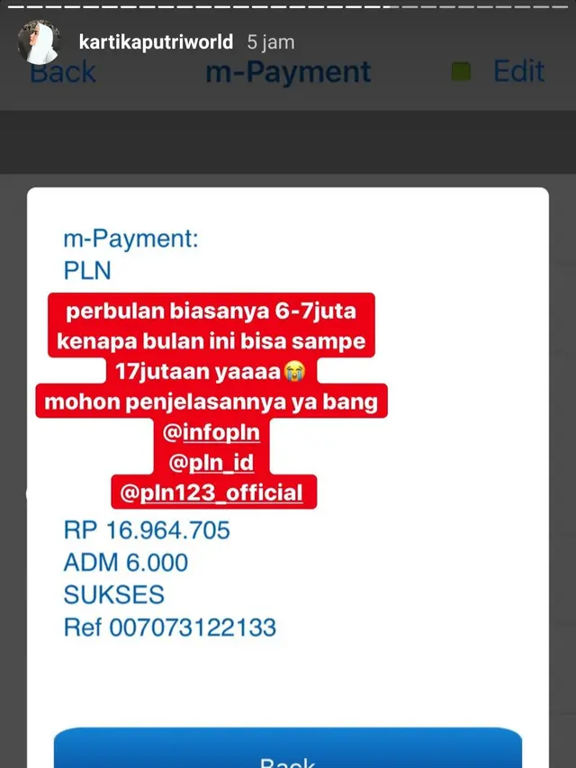 Unggahan Kartika Putri. (Foto: Instagram @kartikaputriworld)