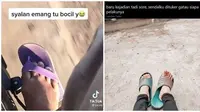 Curhatan netizen saat alami sandalnya tertukar, kocak banget. (Sumber: Tiktok/@ba.elzTwitter/@wulanyupii)