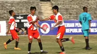 Aksi para pemain SSB Bhayangkara yang mewakili provinsi Banten di Liga Pelajar U-14 Piala Menpora (dok: Kemenpora)