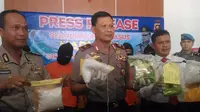 Kapolda Jambi, Brigjen Pol Priyo Widyanto saat press release kasus narkoba