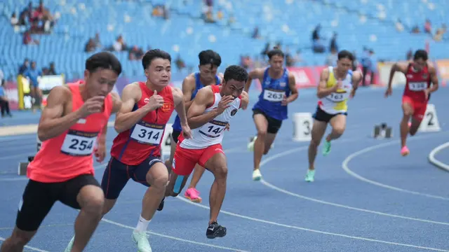 Lalu Muhammad Zohri saat tampil di SEA Games 2023