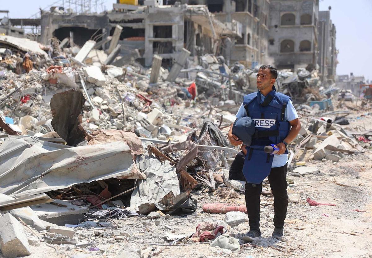FOTO: Biadab! Serangan Drone Israel Hancurkan Tenda Liputan, Lima Jurnalis Tewas di Gaza