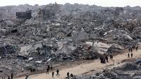 Sempat mengalami penundaan karena kesalahan teknis, kesepakatan gencatan senjata antara Israel dan Hamas di Gaza dinyatakan mulai berlaku per Minggu 19 Januari 2025. (Omar AL-QATTAA/AFP)