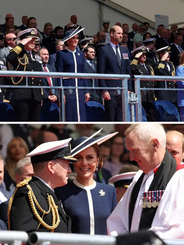 Tampilan Elegan Penuh Sentimental dari Kate Middleton dengan Dress Bergaya Maritim dan Perhiasan Putri Diana