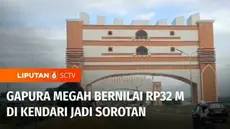 Gapura megah di Kota Kendari, Sulawesi Tenggara, tengah jadi sorotan. Bagian luarnya terlihat megah didesain menyerupai London Bridge, anggarannya mencapai Rp32 miliar, tapi ternyata bagian dalamnya kopong, sampai-sampai bisa menjadi kandang ayam.